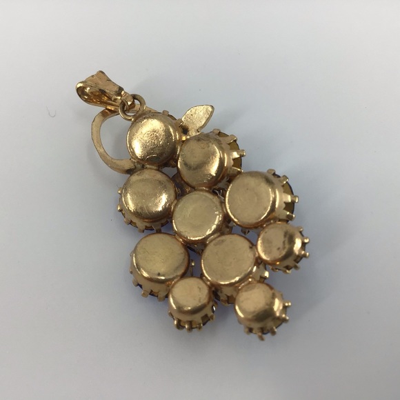Vintage Blue Rhinestone Grape Pendant - Picture 5 of 8